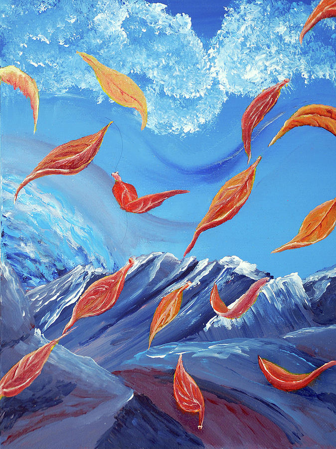 Golden Leaves Painting by Medea Ioseliani