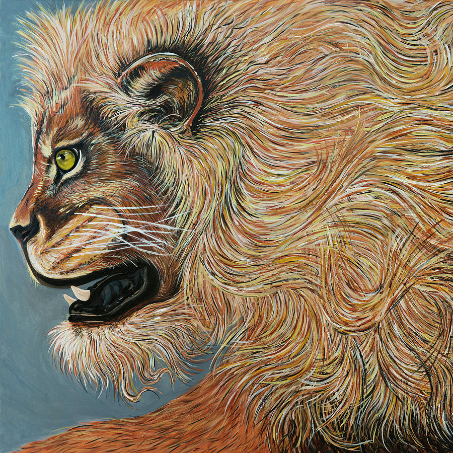 Golden Lion Painting by Doug LaRue