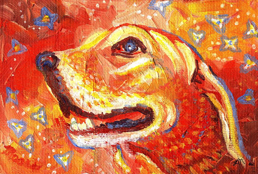 Dog Painting - Golden Love by Linda Mears