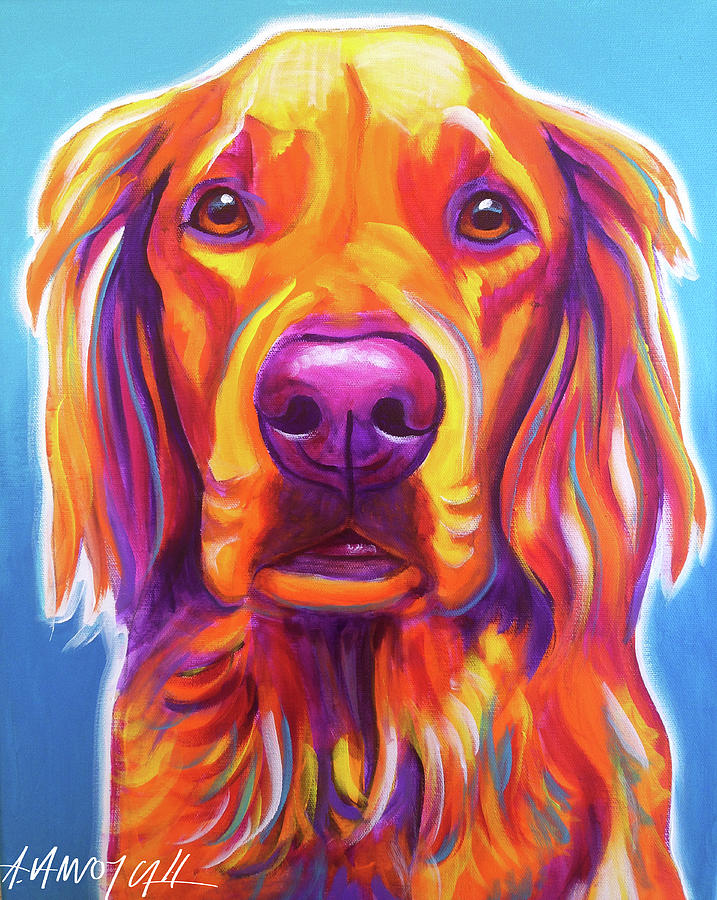 Dog Painting - Golden - Macie by Dawgart