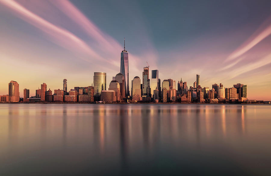 Skyscraper Photograph - Golden Manhattan by Wei (david) Dai