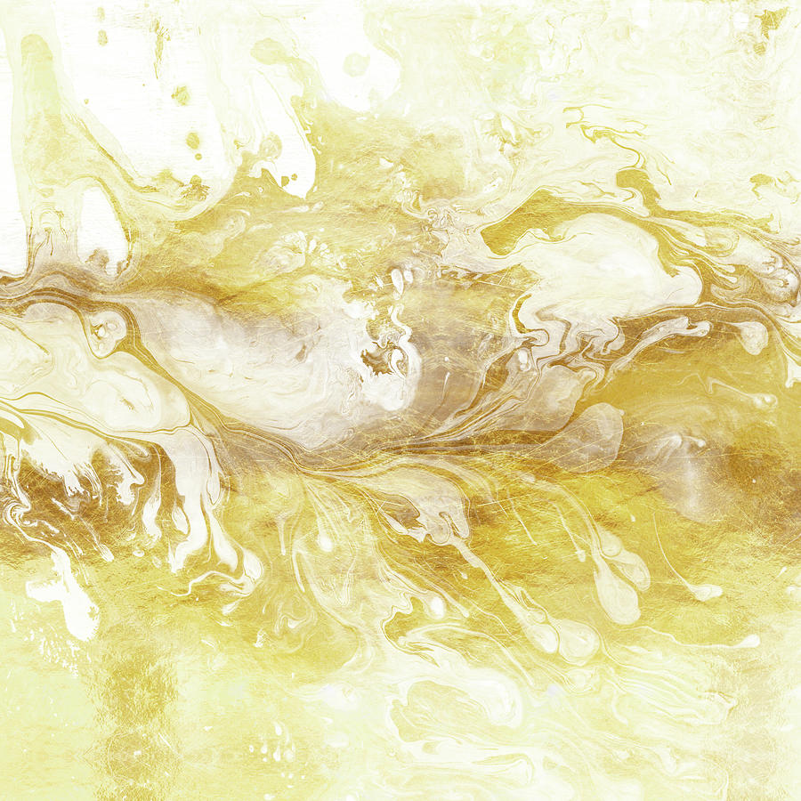 Abstract Digital Art - Golden Marble II by Tina Lavoie