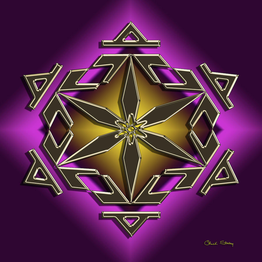 Golden Mocha on Purple 2 Digital Art by Chuck Staley