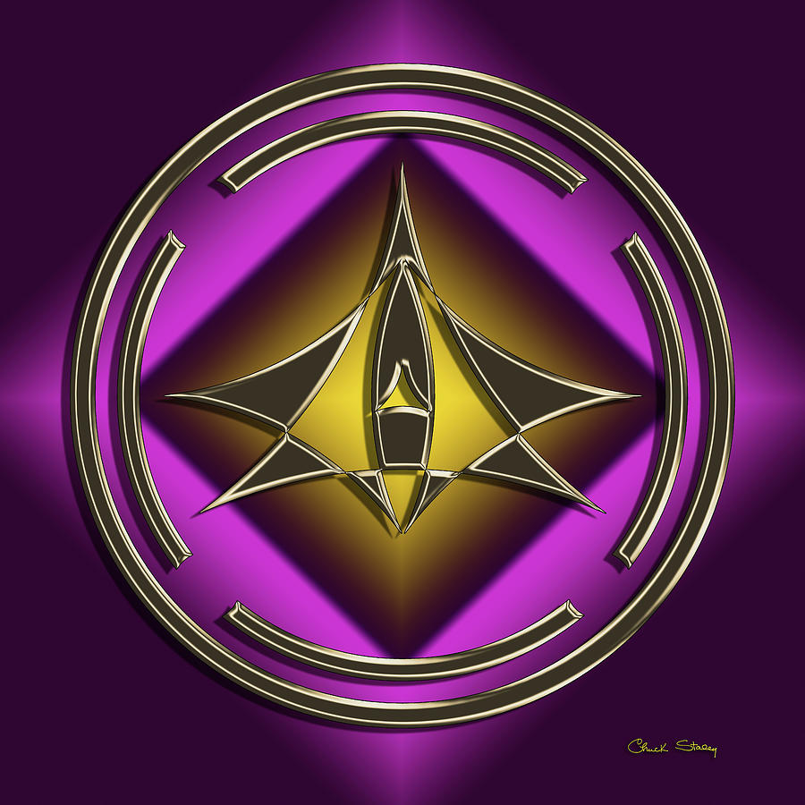 Golden Mocha on Purple 3 Digital Art by Chuck Staley