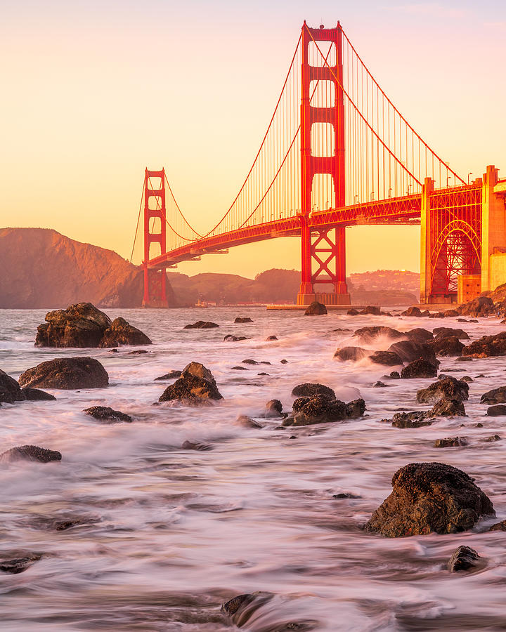 Golden Gate Bridge Photograph - Golden Moment At Golden Gate by Syed Iqbal