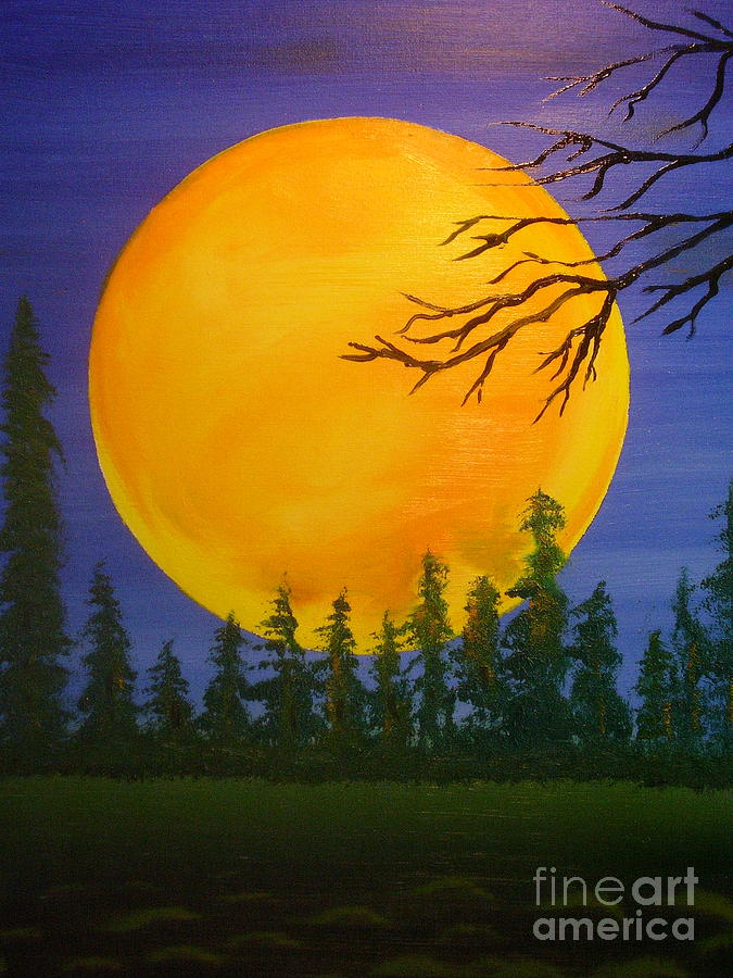 Golden Moon - 058 Painting by Raymond G Deegan
