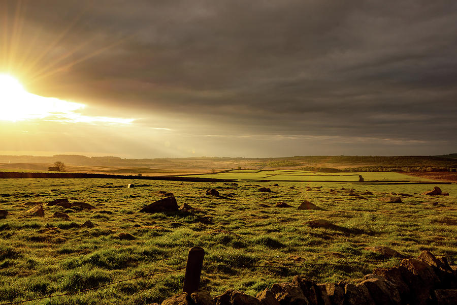 Golden morning at Baslow Edge, Derbyshire Photograph by Scott Lyons