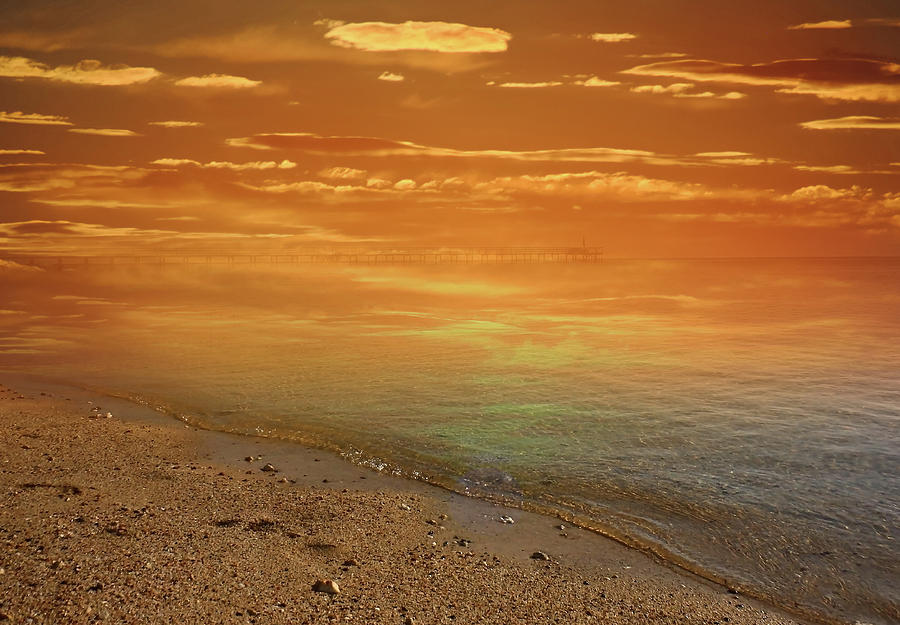 Golden Morning By The Dreamland Seashore Photograph