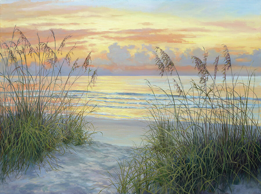 Sunset Painting - Golden Morning St. Agustine by Laurie Snow Hein