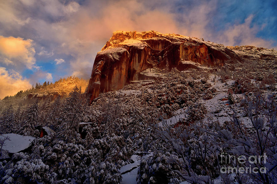 Golden Mountaintop At Yosemite Photograph