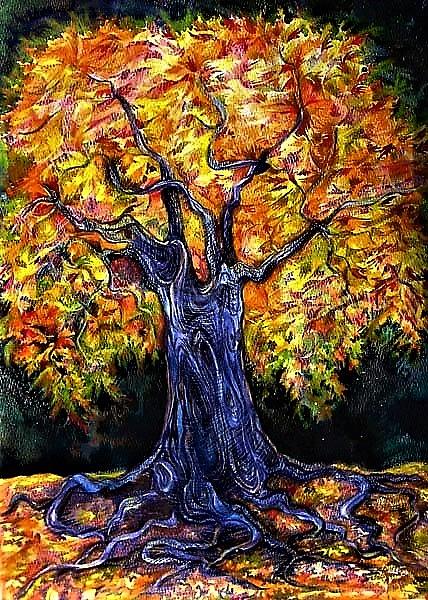 Golden Oak Drawing by Anna  Duyunova