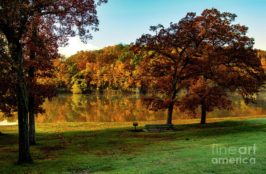 Golden Reflection of Autumn Colors Photograph by Sandra Js