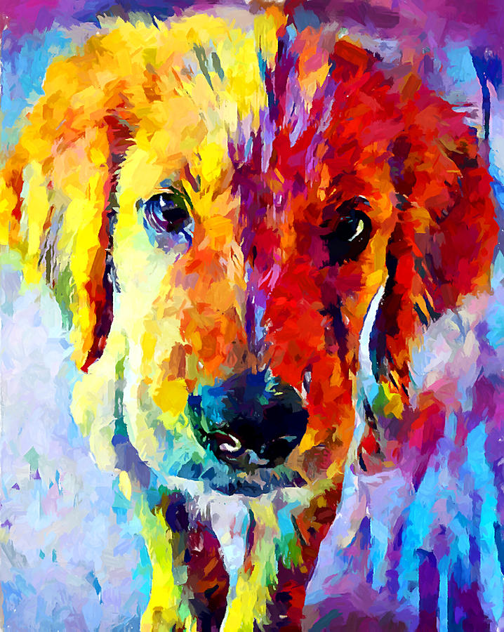 Golden Retriever Puppy Painting by Chris Butler