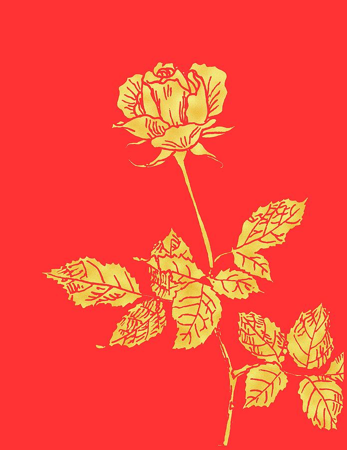 Golden Rose 1 Painting by Masha Batkova