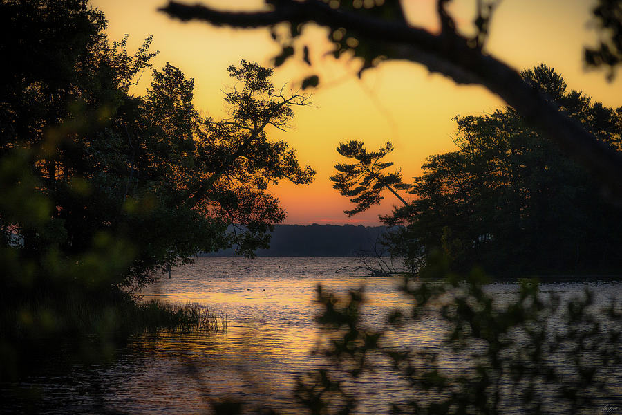 Golden Sky On Lost Lake Photograph by Owen Weber