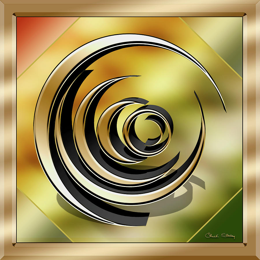 Golden Spiral Frame 3 3D Digital Art by Chuck Staley