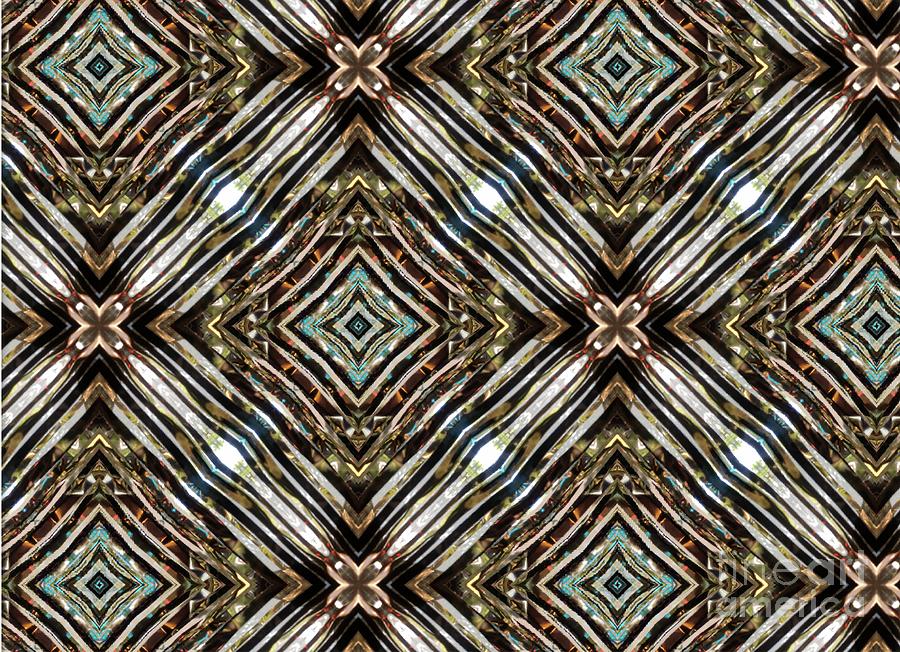 Golden, Squares, fence, tile, pattern, texture Digital Art by Scott S Baker