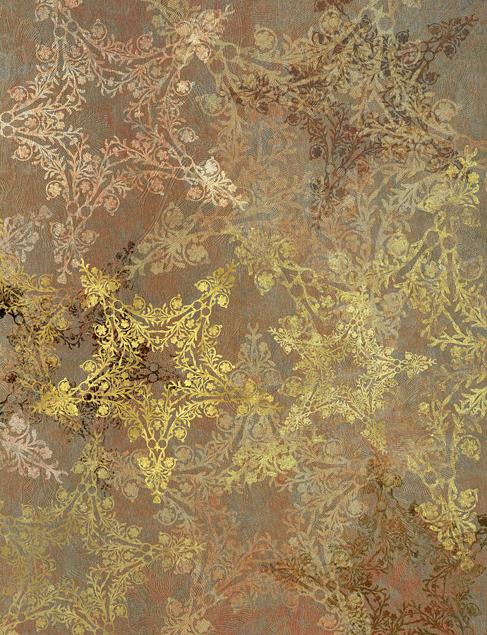 Christmas Photograph - Golden Star Pattern by Cora Niele