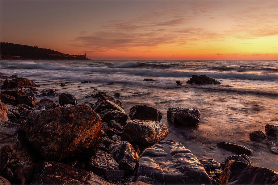 Golden sunset along the coast in Tuscany. by Matteo Viviani Golden sunset along the coast in Tuscany. by Matteo Viviani