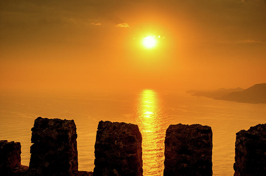 Golden sunset on Alanya Castle Photograph by Sun Travels