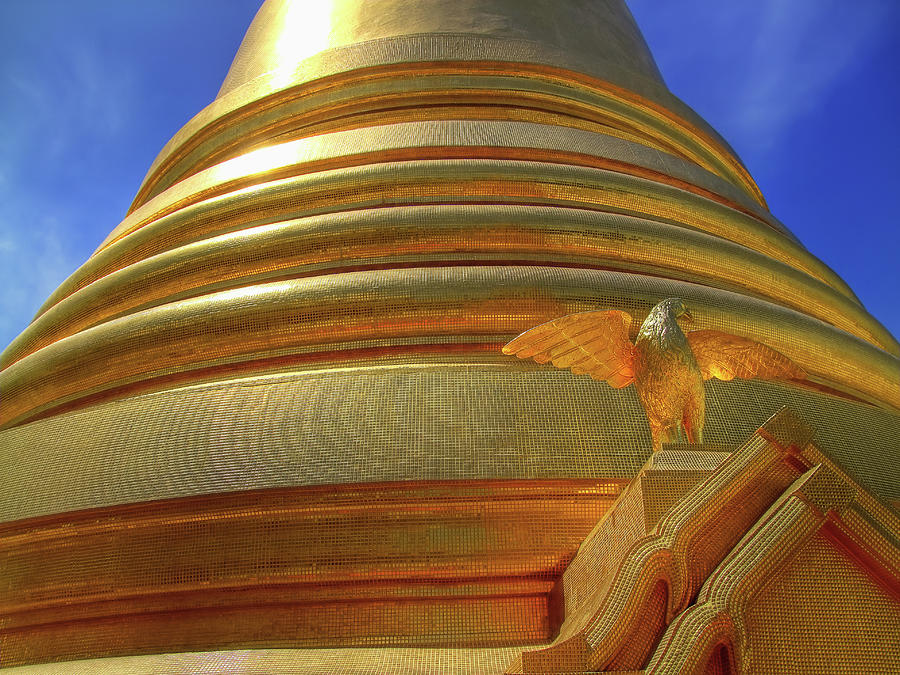 Architecture Photograph - Golden Wat Bowonniwet In Bangkok by Igor Prahin