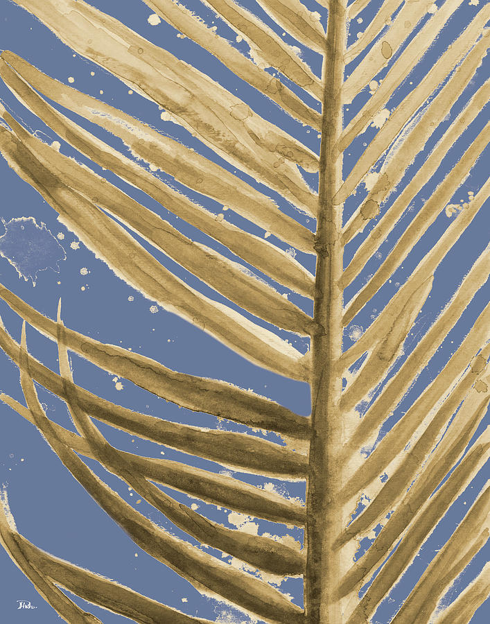 Gold Painting - Golden Wet Palm by Patricia Pinto