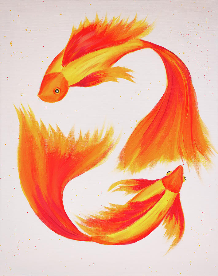 Goldfish Painting by Iryna Goodall