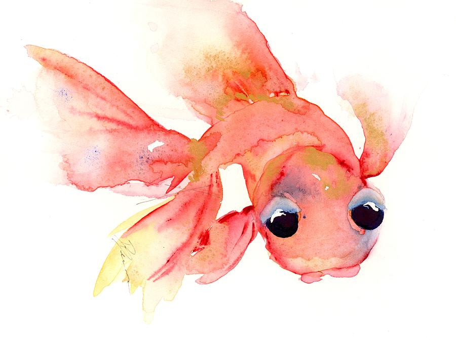 Salmon Painting - Goldie by Dawn Derman