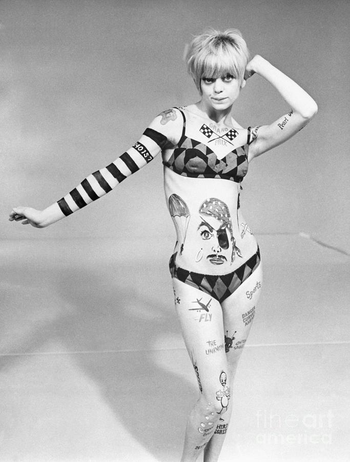 Goldie Hawn With Body Paint And Bikini by Bettmann