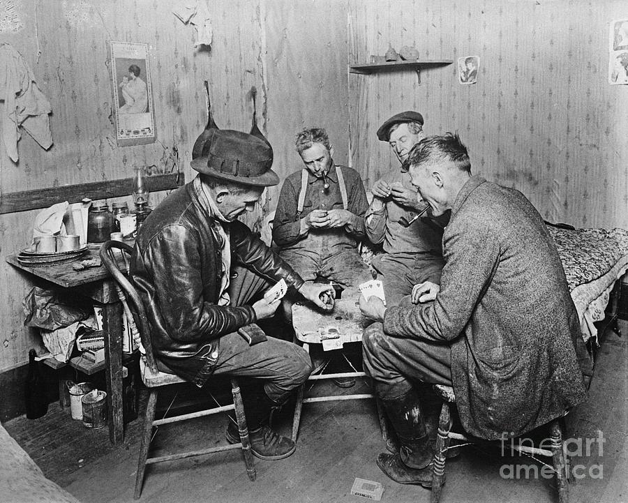 Goldminers Playing Game Of Cards Photograph by Bettmann