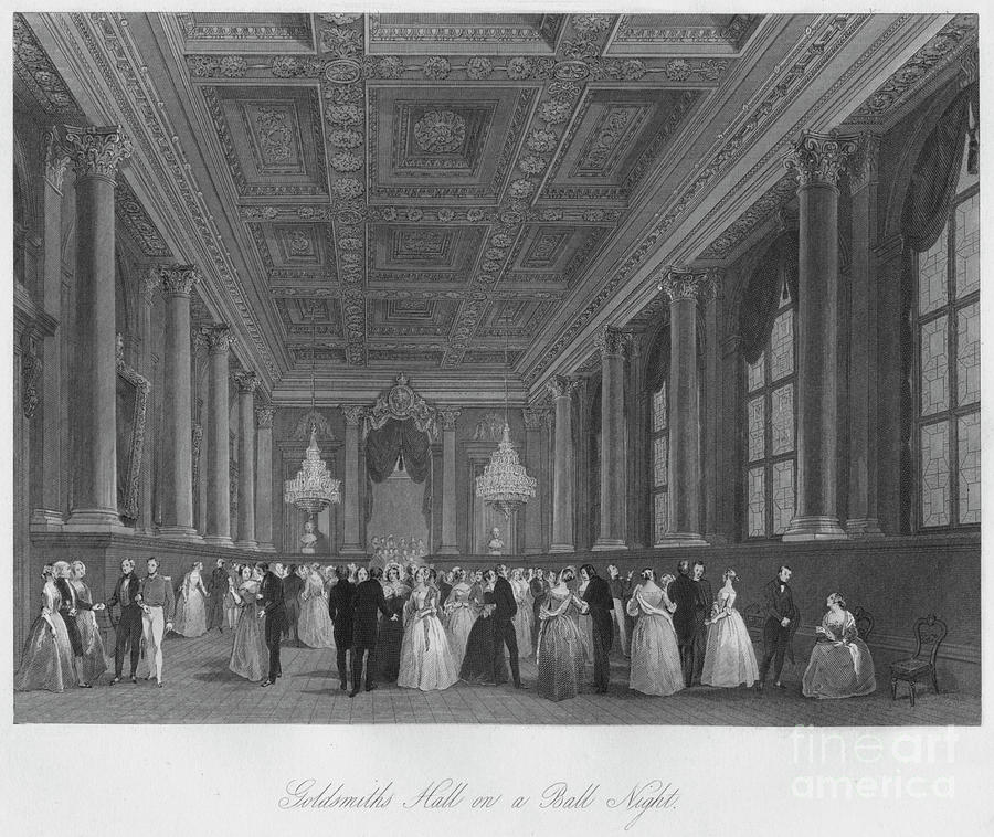 Goldsmiths Hall On A Ball Night Drawing by Print Collector