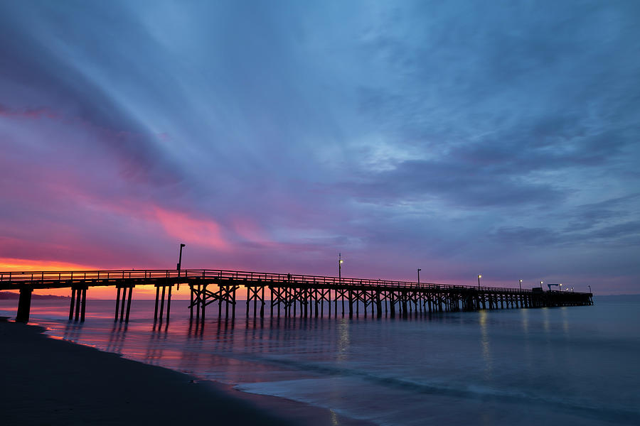 Goleta Beach Pier At Sunset Photograph by Panoramic Images