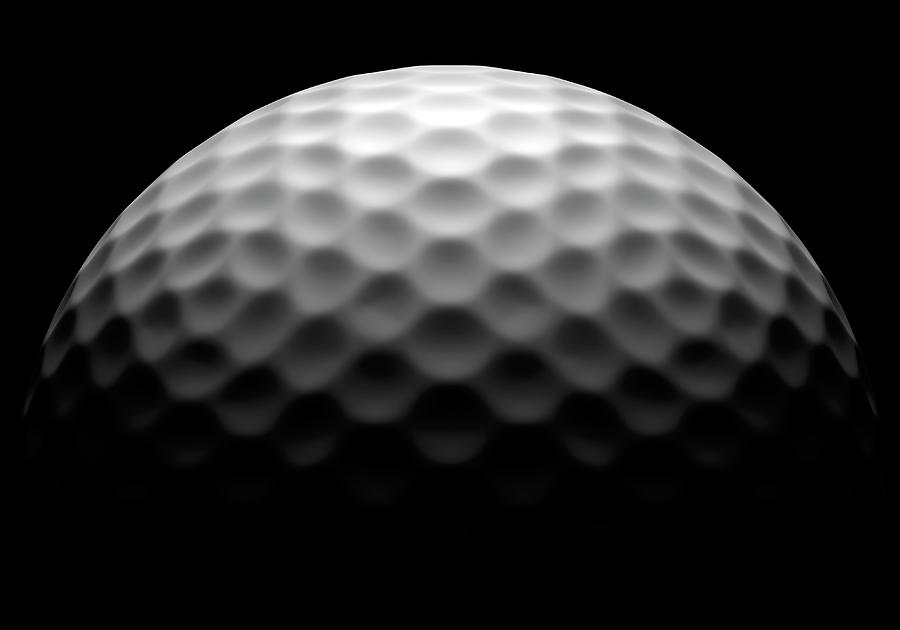 Golf Ball On Black Background, Close-up By Ian Mckinnell