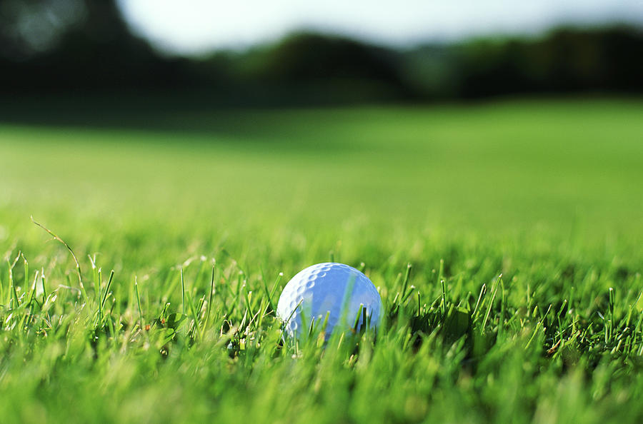 Golf Ball On Course, Ground View Photograph by Peter Adams