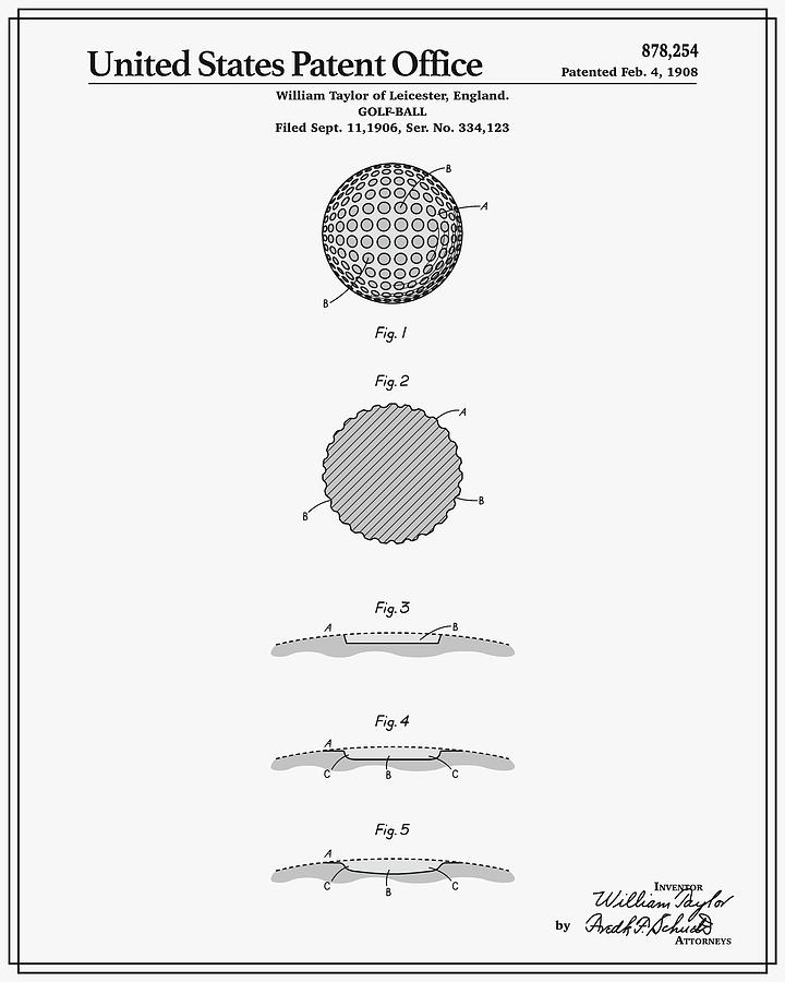 Ik zie je morgen Tropisch patrouille Golf Ball Patent Digital Art by Finlay McNevin - Pixels