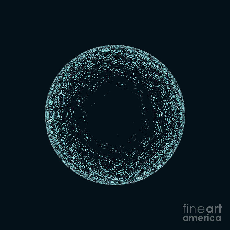 Golf Ball X-ray Blue Transparent Digital Art by X-ray Pictures