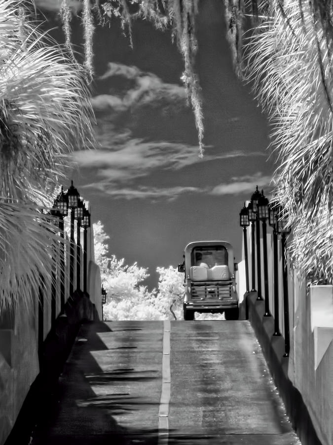 Golf Cart on the Bridge Photograph by Betty Eich