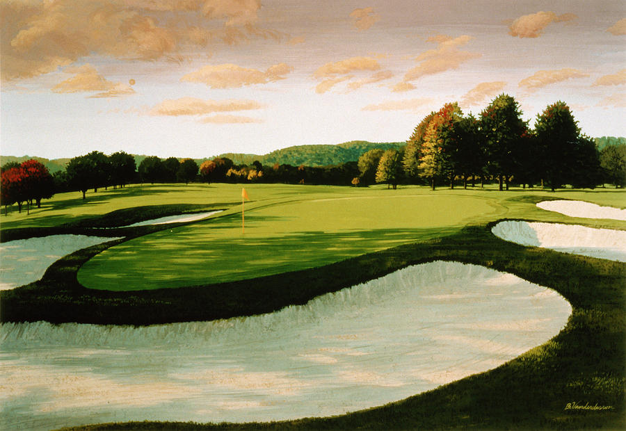 Golf Painting - Golf Course  8 by William Vanderdasson