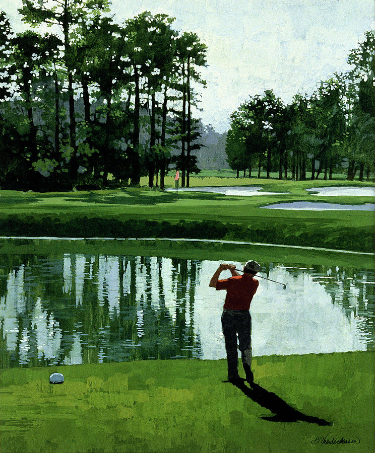 Golf Painting - Golf Course 9 by William Vanderdasson