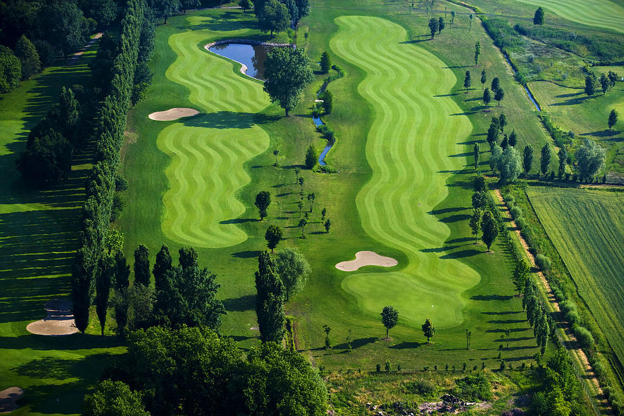 Golf Course, Veneto, Italy Digital Art by Cesare Gerolimetto