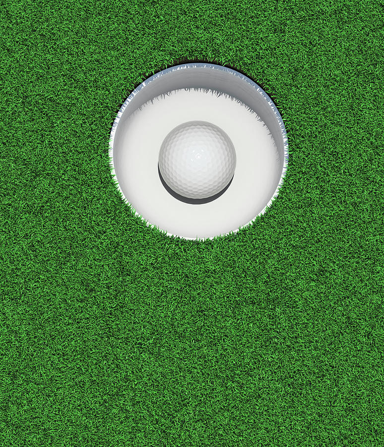 Golf Photograph - Golfball In Golf Hole by Atomic Imagery