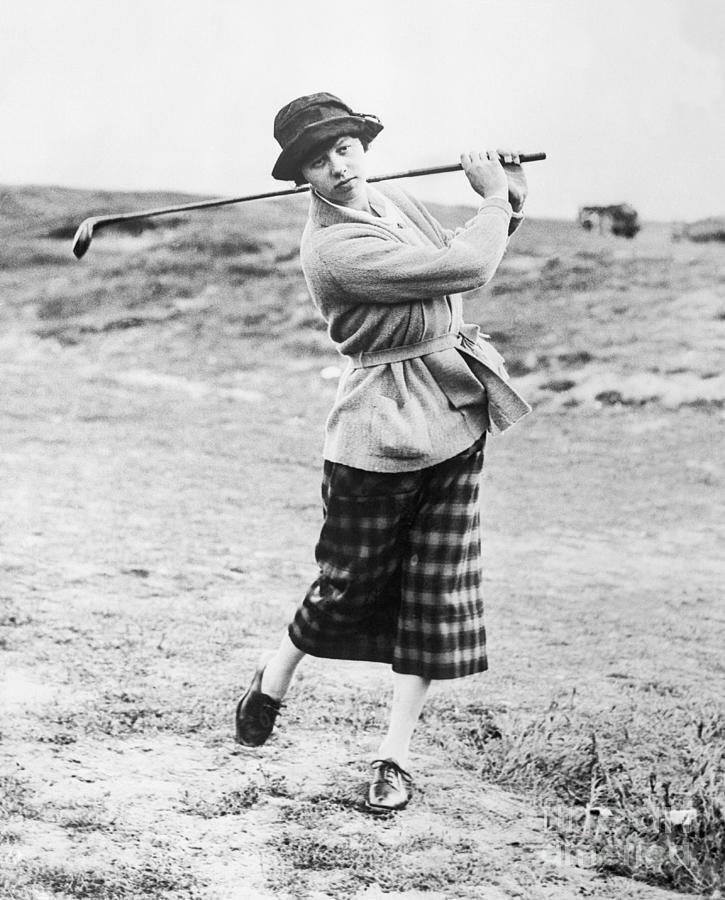 Golfer Joyce Wethered Swinging Golf Club Photograph by Bettmann