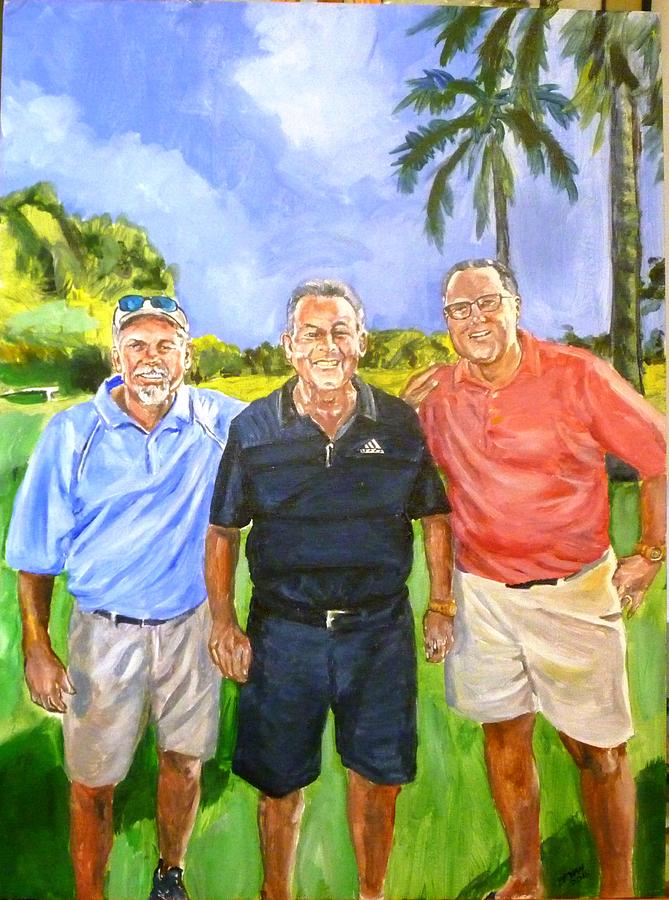 Golfing Buddies Painting by Bryan Bustard
