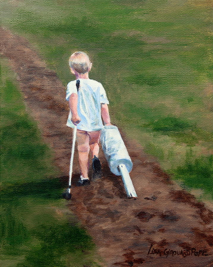 Golfing Solo Painting by Lisa Pope