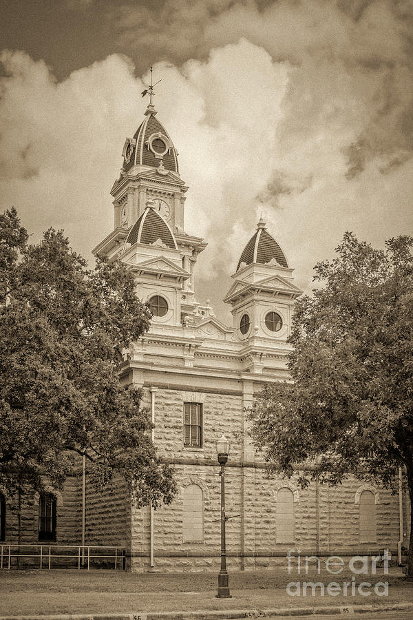 Goliad Courthouse in Sepia Photograph by Imagery by Charly