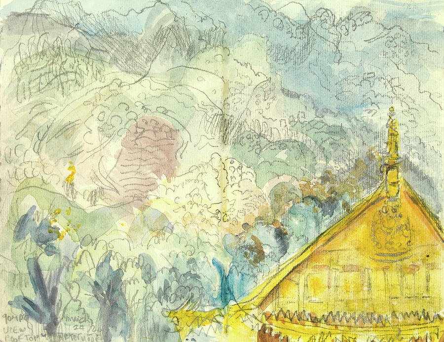 Gompa in northern India Painting by Gloria Newlan