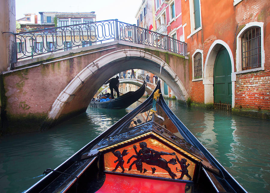 Gondola In Canal Photograph by Grant Faint