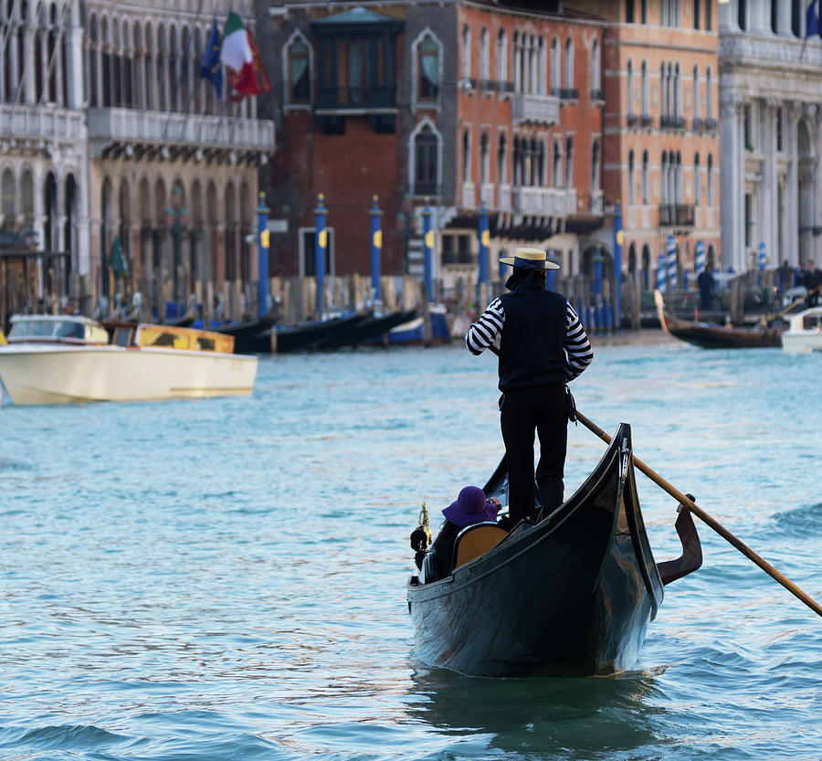 Gondola On Canal Grande In Venice Photograph by Zmeel