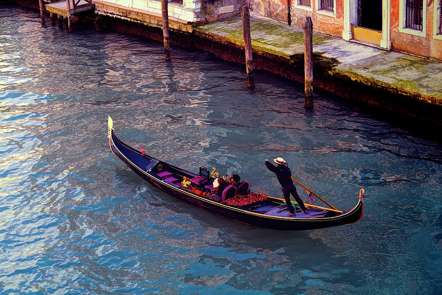 Boat Photograph - Gondola Rides on the Grand Canal 2 by Claude LeTien