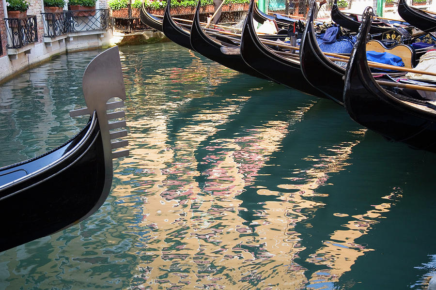 Gondolas On Floating Onwater Photograph by Grant Faint